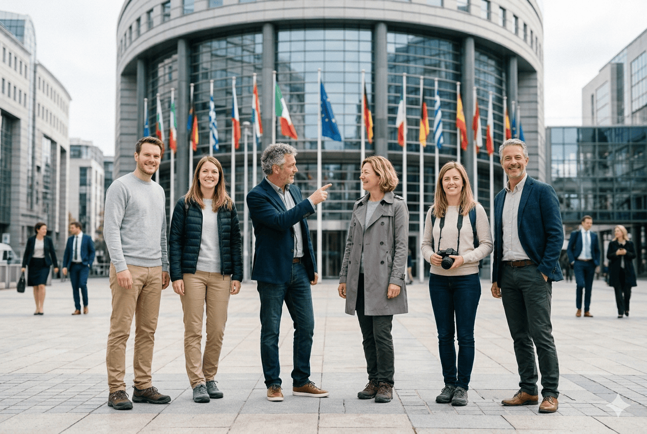 Groupe devant les institutions européennes